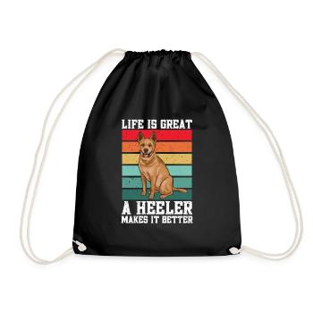 Australian Cattle Dog Red Blue Heeler - Drawstring Bag - black - Front
