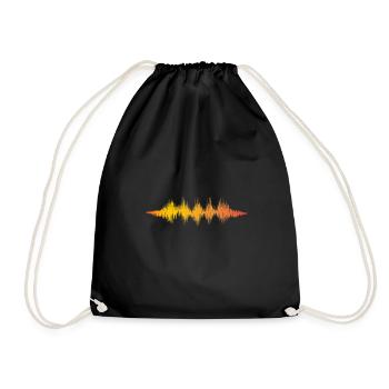 Music audio wave / sound wave / audio frequency - Drawstring Bag - black - Front