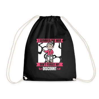 Rentner Rente Oma Dont Forget My Discount - Turnbeutel - Schwarz - Vorne