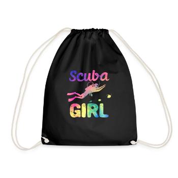 Scuba Girl Lustig Tiefseetauchen Mädchen Taucher - Turnbeutel - Schwarz - Vorne