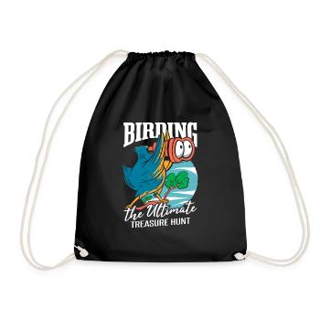 Lustige Vogelbeobachtung Vogelbeobachtung Vogelbeobachter - Turnbeutel - Schwarz - Vorne