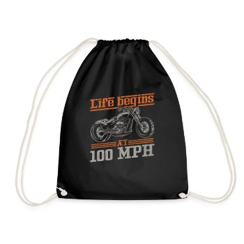 Bike Rider Motorcycle Biker - Drawstring Bag - black - Front