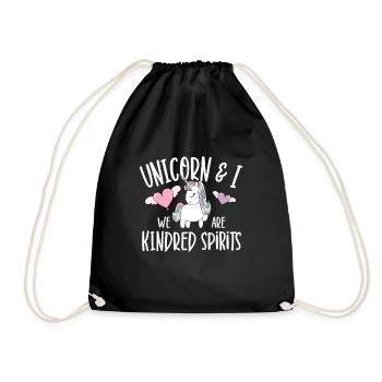 Vintage Rainbow Unicorn & I - Close Buddies Spirit - Drawstring Bag - black - Front