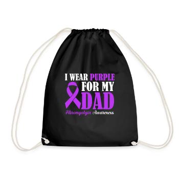 Fibromyalgia Awareness I Wear Purple For - Drawstring Bag - black - Front