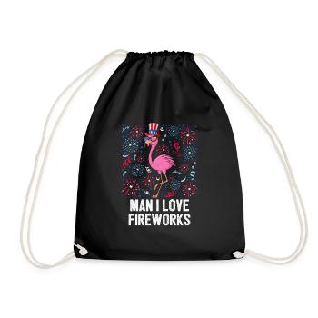 4 juillet Man I Love Fireworks Drapeau américain - Sac de sport léger - noir - Devant