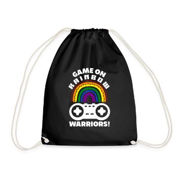 Game on, rainbow warriors! Gay Lesbian Pride - Turnbeutel - Schwarz - Vorne