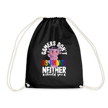 Gamers don't discriminate - neither should you - Drawstring Bag - black - Front