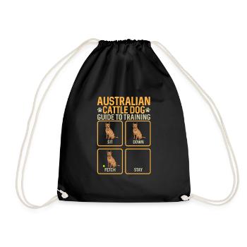 Australian Cattle Dog Red Blue Heeler - Drawstring Bag - black - Front