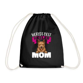 Australian Cattle Dog Red Blue Heeler - Drawstring Bag - black - Front