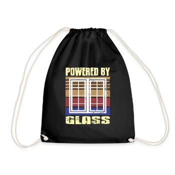 Propulsé par Glass Retro Vintage Glazier Glassworker - Sac de sport léger - noir - Devant
