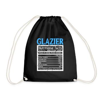 Faits nutritionnels d’un vitrier drôle de verrier - Sac de sport léger - noir - Devant