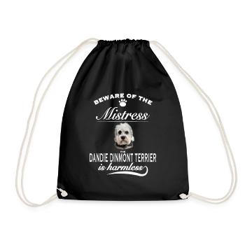 Beware mistress, harmless Dandie Dinmont Terrier - Turnbeutel - Schwarz - Vorne