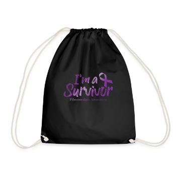 I Am A Fibromyalgia Awareness Survivor - Drawstring Bag - black - Front