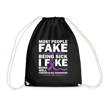 Most people pretend to be sick - Drawstring Bag - black - Front