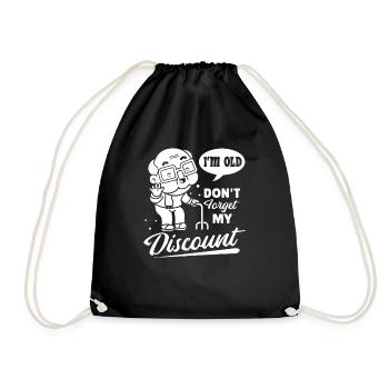 Rentner Rente Dont Forget My Discount - Turnbeutel - Schwarz - Vorne