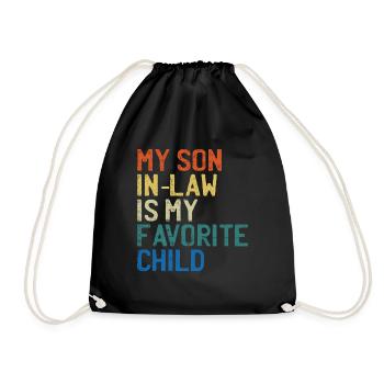 My Son-In-Law: The Favorite Child" Retro Vintage - Drawstring Bag - black - Front