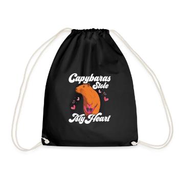 Capybaras a volé mon cœur Capybara rongeur Mammifère - Sac de sport léger - noir - Devant