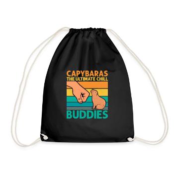 Capybaras The Ultimate Chill Buddies Capybara Rode - Drawstring Bag - black - Front