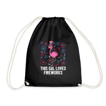 4th of July This Gal Loves Fireworks USA Flamingo - Sac de sport léger - noir - Devant