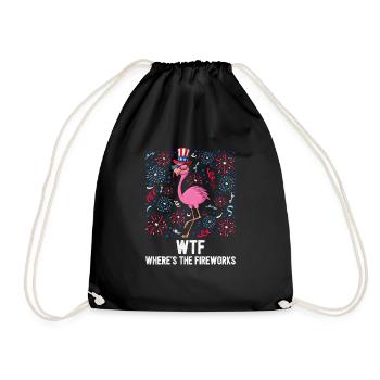 4 juillet WTF Où est le feu d’artifice flamant rose - Sac de sport léger - noir - Devant