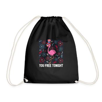 4 juillet Vous êtes libre ce soir Flamingo Bird USA - Sac de sport léger - noir - Devant