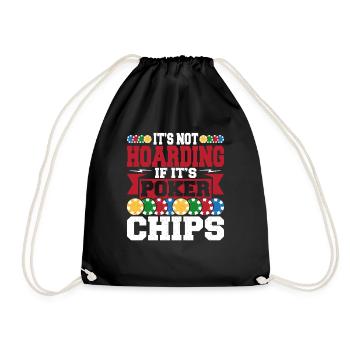 Aces Spades Flop It's Not Hoarding If It's Poker C - Drawstring Bag - black - Front
