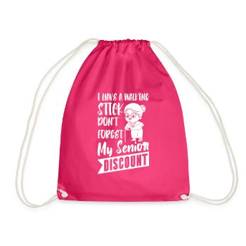 Rentner Rente Dont Forget My Senior Discount - Turnbeutel - Fuchsia - Vorne