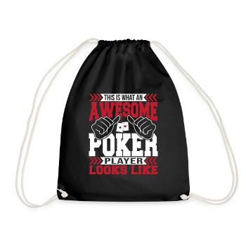 Game Card Playing Cards Flop Awesome Poker Player - Turnbeutel - Schwarz - Vorne
