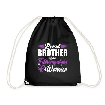 Proud brother of a fibromyalgia warrior - Drawstring Bag - black - Front