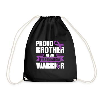 Proud father of a fibromyalgia warrior - Drawstring Bag - black - Front
