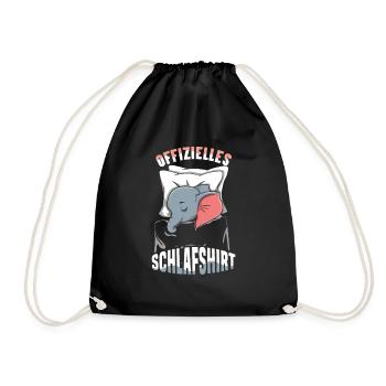 My official sleep shirt Faulenzer - Drawstring Bag - black - Front
