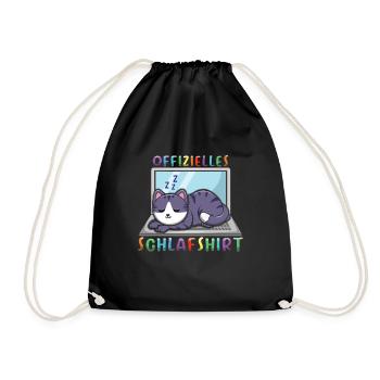 Mein Offizielles Schlafshirt Faulenzer - Turnbeutel - Schwarz - Vorne