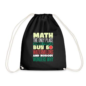 Math Pastèque drôle - Sac de sport léger - noir - Devant