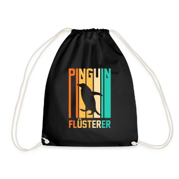 Tiermotiv Pinguin - Turnbeutel - Schwarz - Vorne
