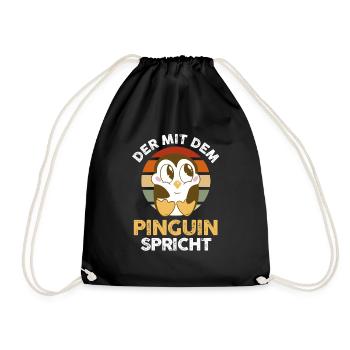 Tiermotiv Pinguin - Turnbeutel - Schwarz - Vorne