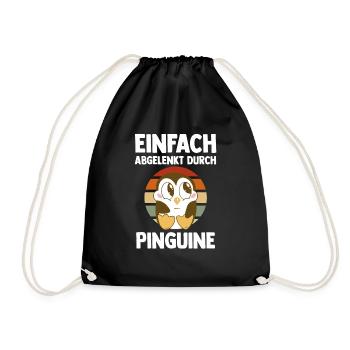 Tiermotiv Pinguin - Turnbeutel - Schwarz - Vorne