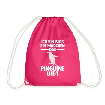 Tiermotiv Pinguin - Turnbeutel - Fuchsia - Vorne