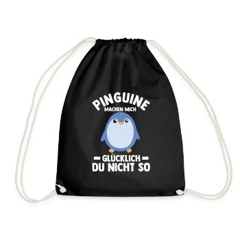 Tiermotiv Pinguin - Turnbeutel - Schwarz - Vorne