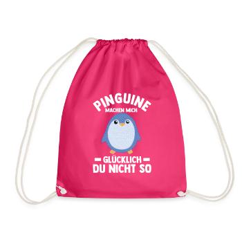 Tiermotiv Pinguin - Turnbeutel - Fuchsia - Vorne