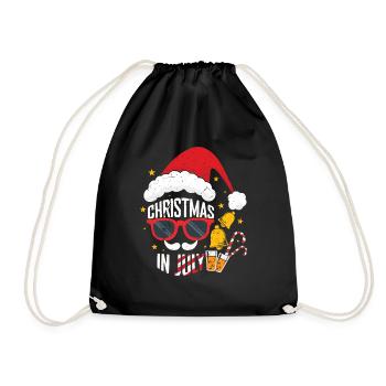 Beer Christmas July Santa Surf Hello Summer - Turnbeutel - Schwarz - Vorne