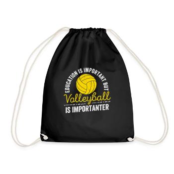 L’éducation est importante, mais le volleyball - Sac de sport léger - noir - Devant