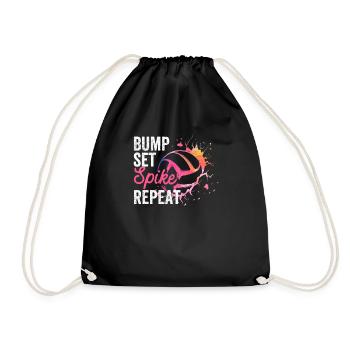 Bump Set Spike Répéter Funny Volleyball Lover - Sac de sport léger - noir - Devant