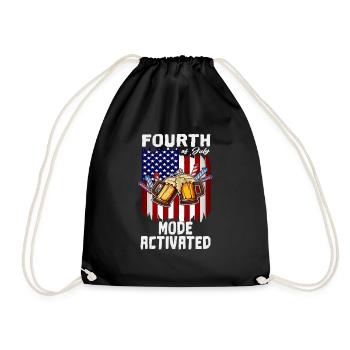 4th Of July Mode Activated Day Drinking American - Turnbeutel - Schwarz - Vorne