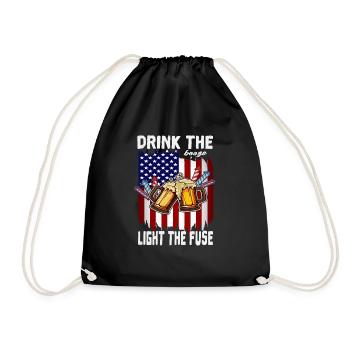 4th of July Drink The Booze USA Flag Freedom Day - Sac de sport léger - noir - Devant