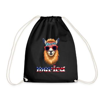 Merica 4 juillet Amérique USA Lama Funny Freedom - Sac de sport léger - noir - Devant