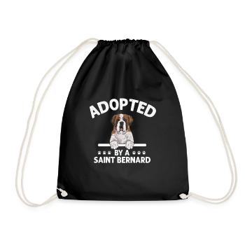 St. Bernard St. Bernard Dog Dog - Drawstring Bag - black - Front