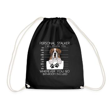 St. Bernard St. Bernard Dog Dog - Drawstring Bag - black - Front
