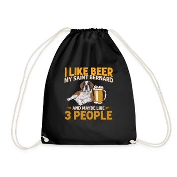 St. Bernard St. Bernard Dog Dog - Drawstring Bag - black - Front
