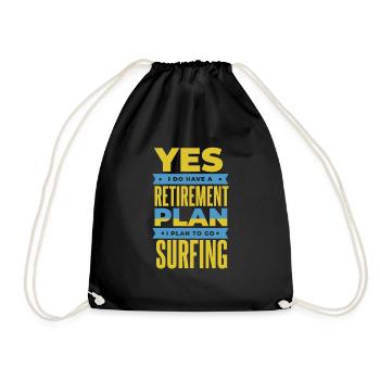 Pensioner Pension Humor - Drawstring Bag - black - Front
