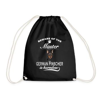 Beware of the master, harmless German Pinscher - Turnbeutel - Schwarz - Vorne